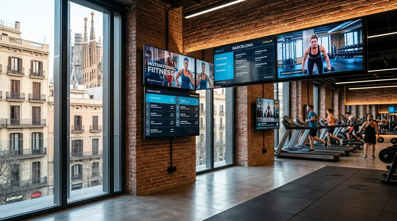 Digital Signage para Gimnasios en Barcelona: Revoluciona la Experiencia de tus Socios