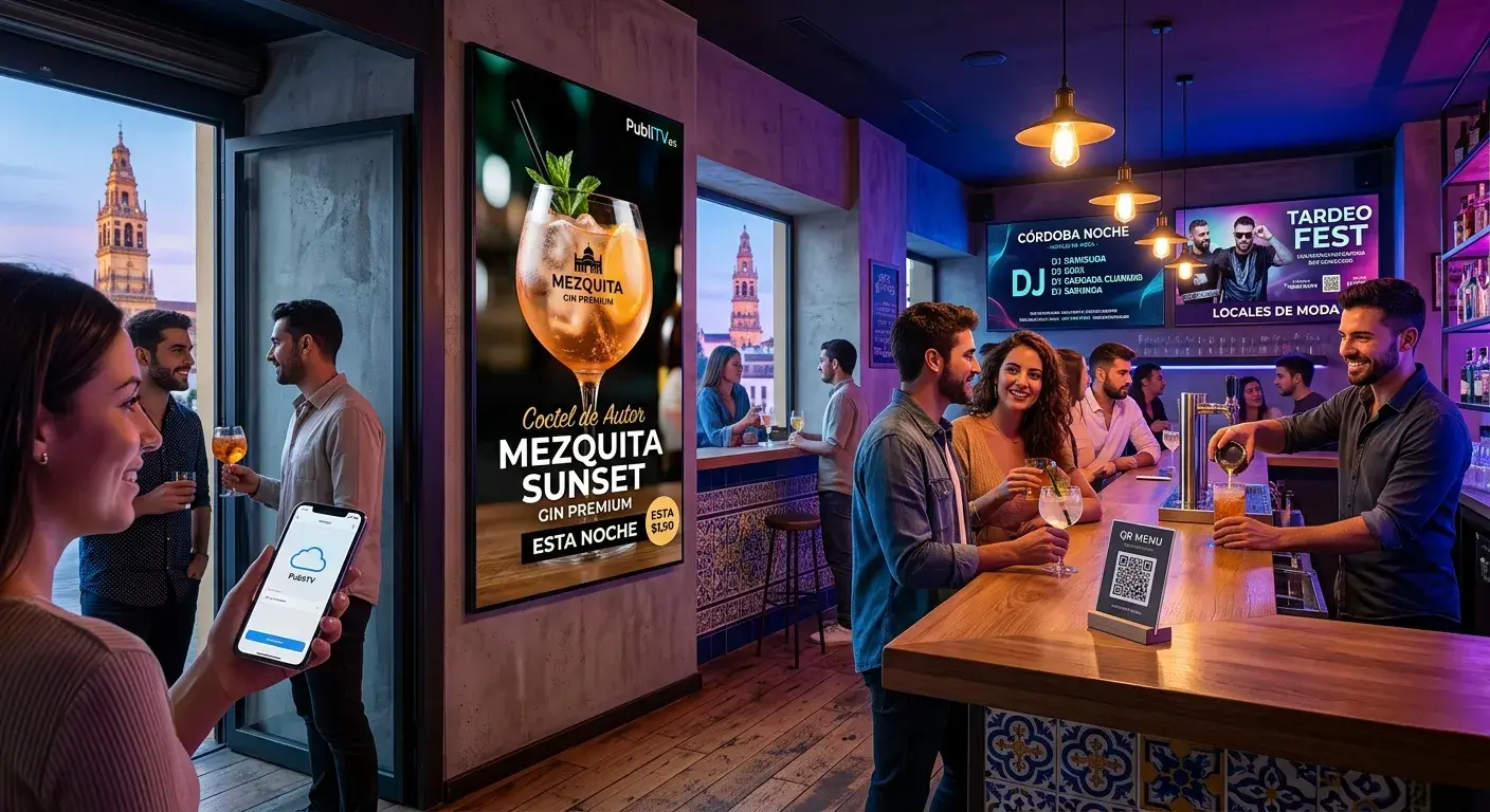 Digitaliza tu Bar de Copas en Córdoba: El Futuro de la Hostelería Nocturna con PubliTV
