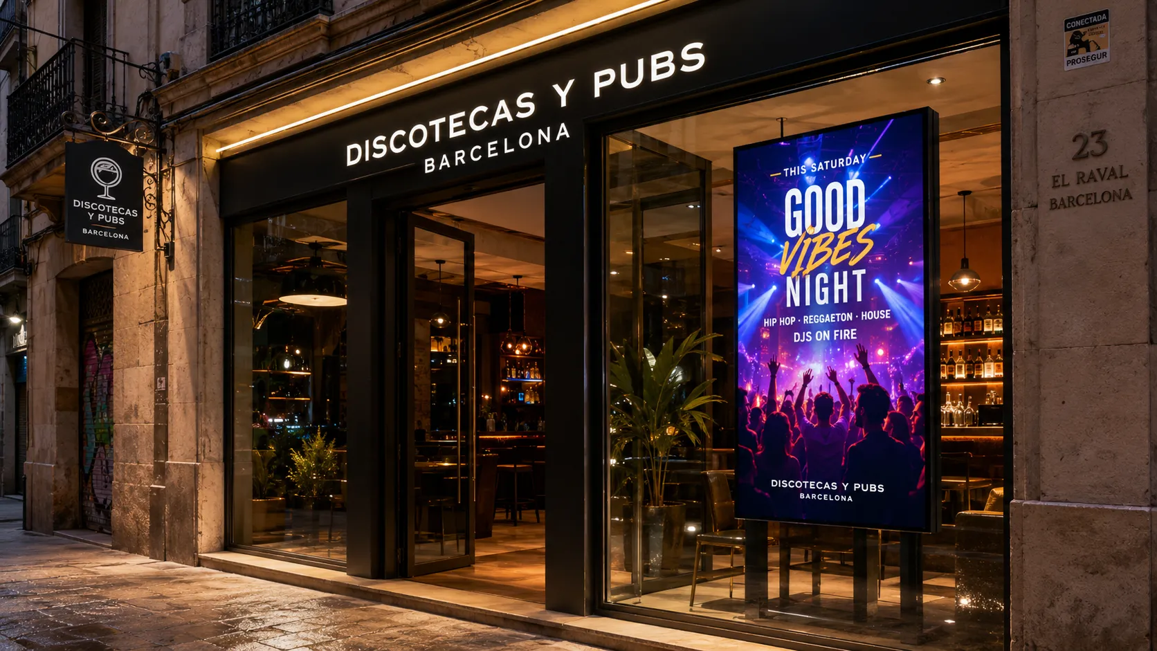 Atrapa la Mirada en Barcelona: Digitaliza tu Fachada de Pub y Discoteca y Multiplica tu Tráfico Peatonal