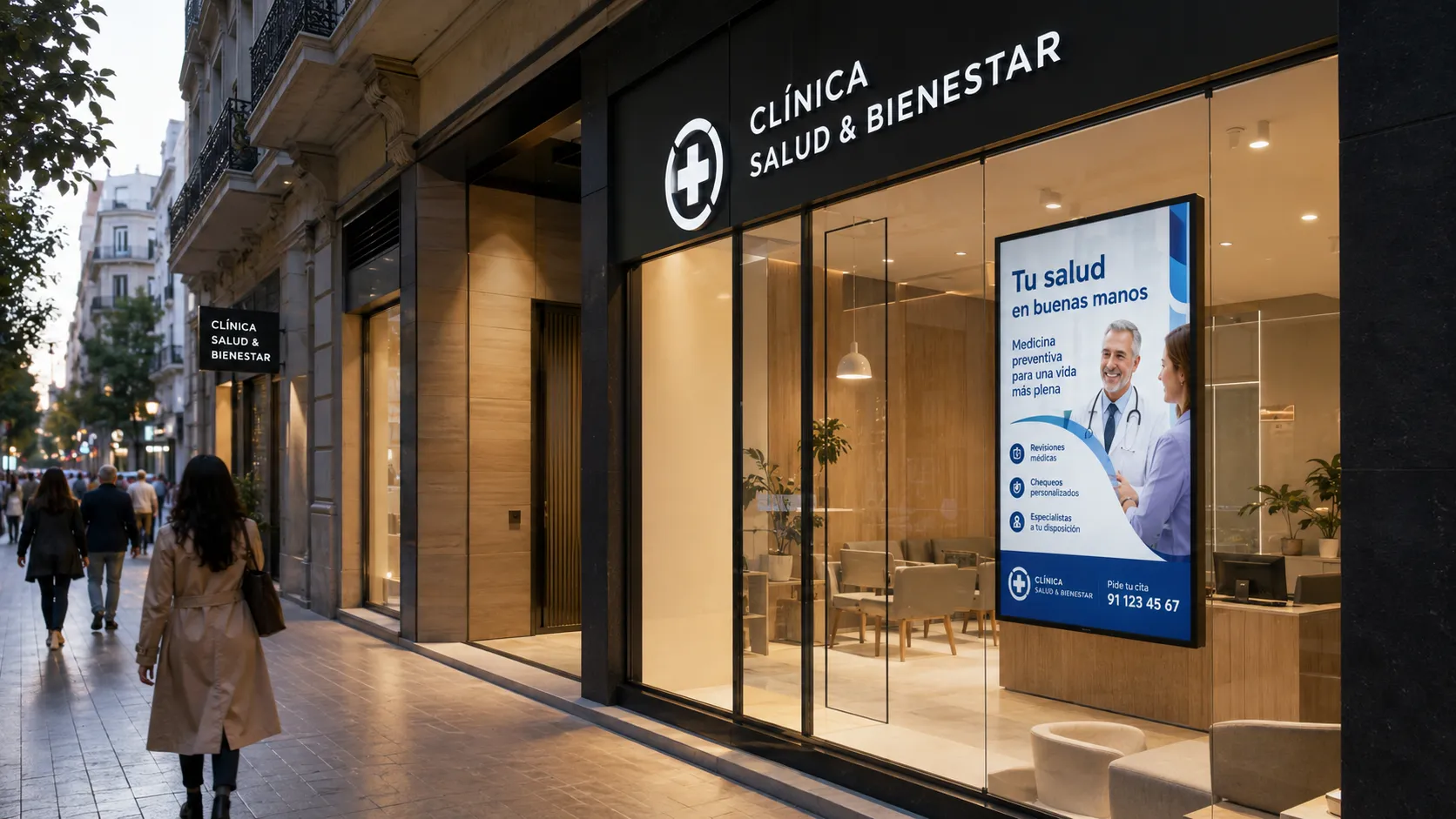 Cartelería Digital en Clínicas: La Estrategia Maestra para Captar Peatones en la Acera Española