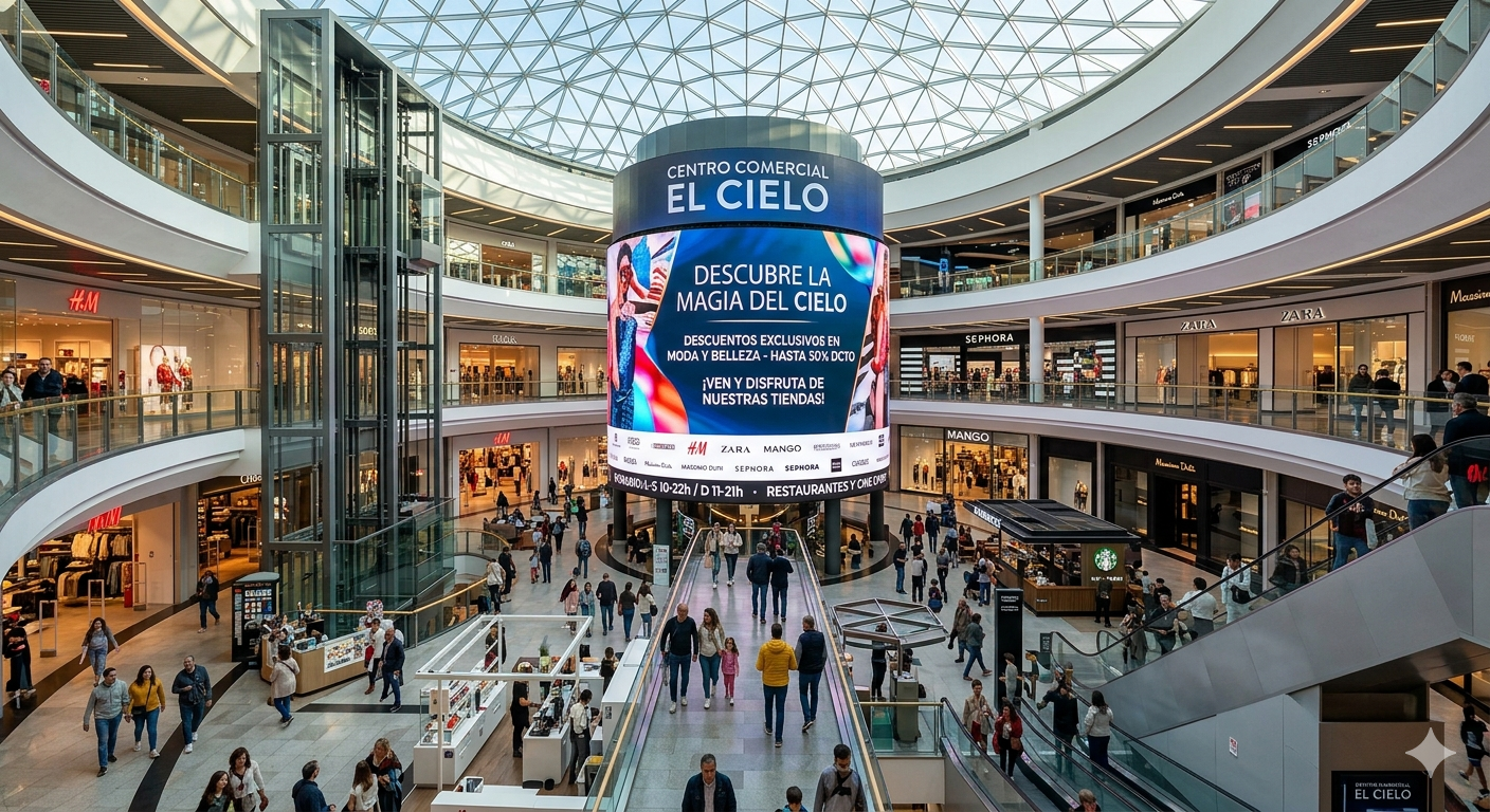 Instalación real de PubliTV / iDiRed en sector Centros Comerciales