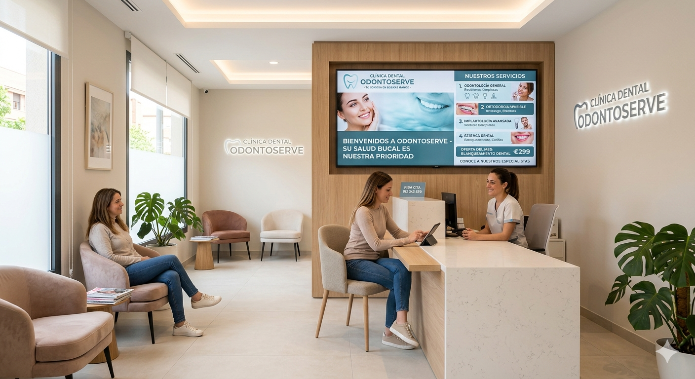 Instalación real de PubliTV / iDiRed en sector Clínicas Dentales