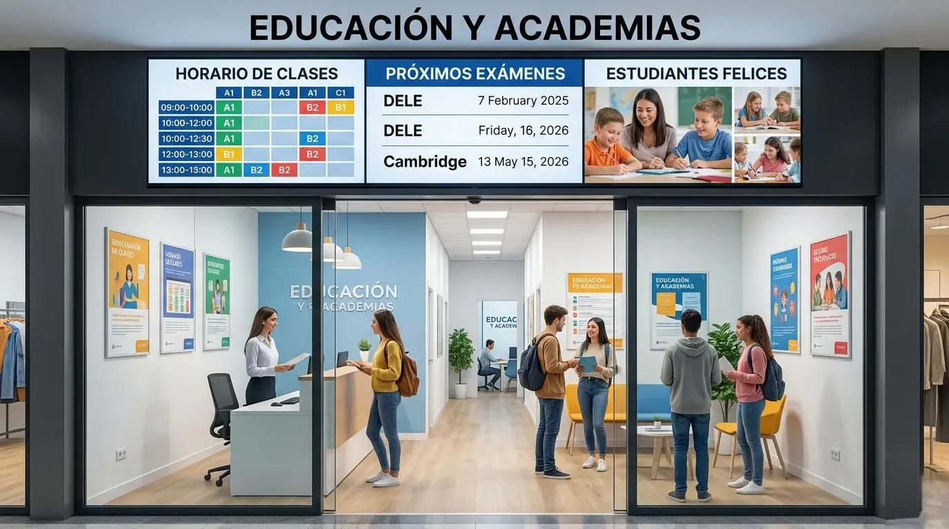 Instalación real de PubliTV / iDiRed en sector Educación y Academias