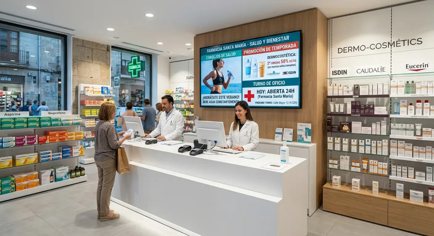 Instalación real de PubliTV / iDiRed en sector Farmacias y Salud