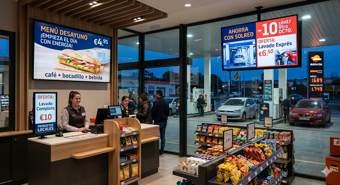 Instalación real de PubliTV / iDiRed en sector Gasolineras y Estaciones