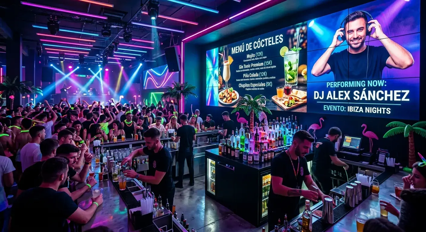 Instalación real de PubliTV / iDiRed en sector Discotecas y Pubs