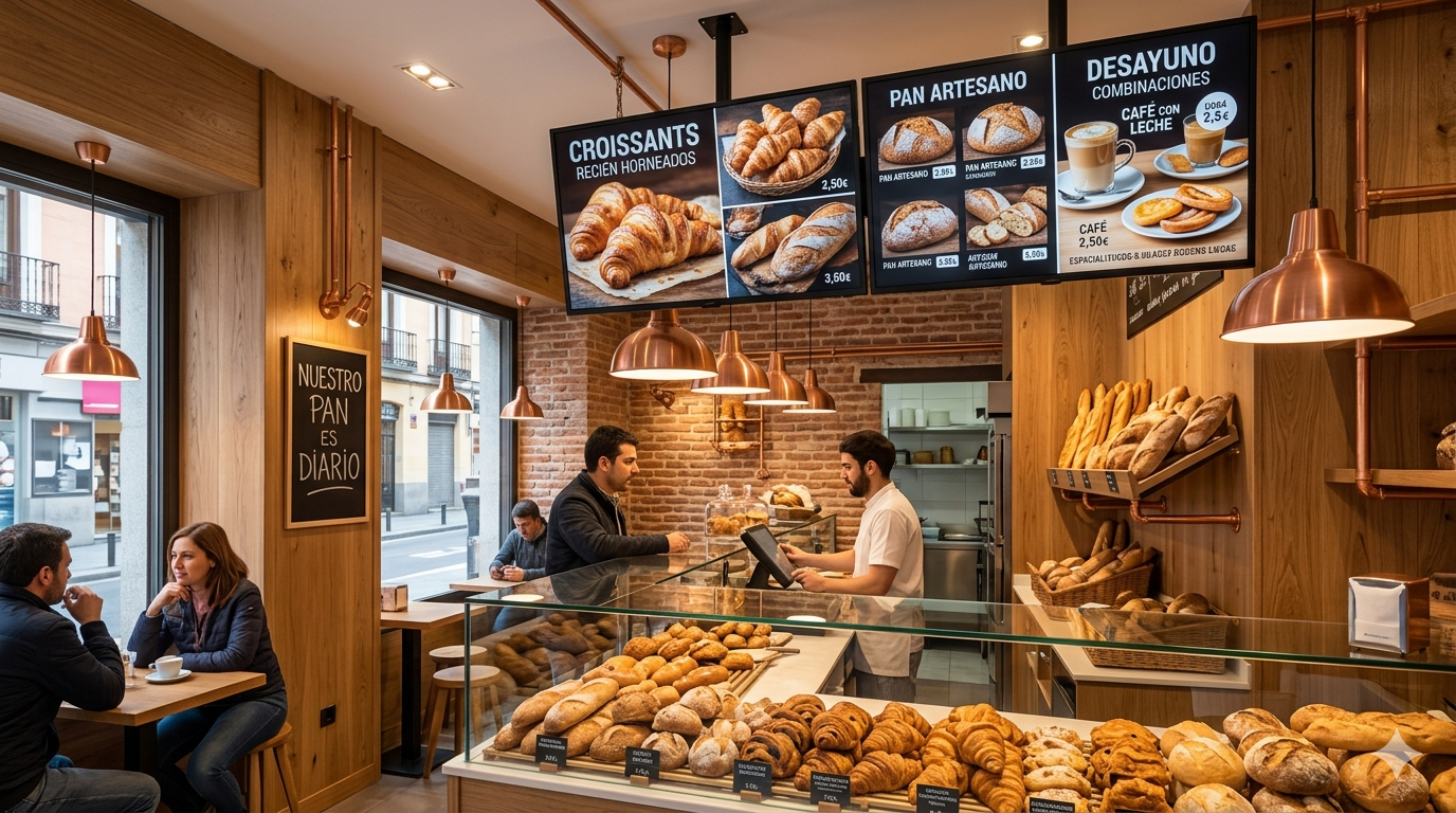 Instalación real de PubliTV / iDiRed en sector Panaderías y Pastelerías