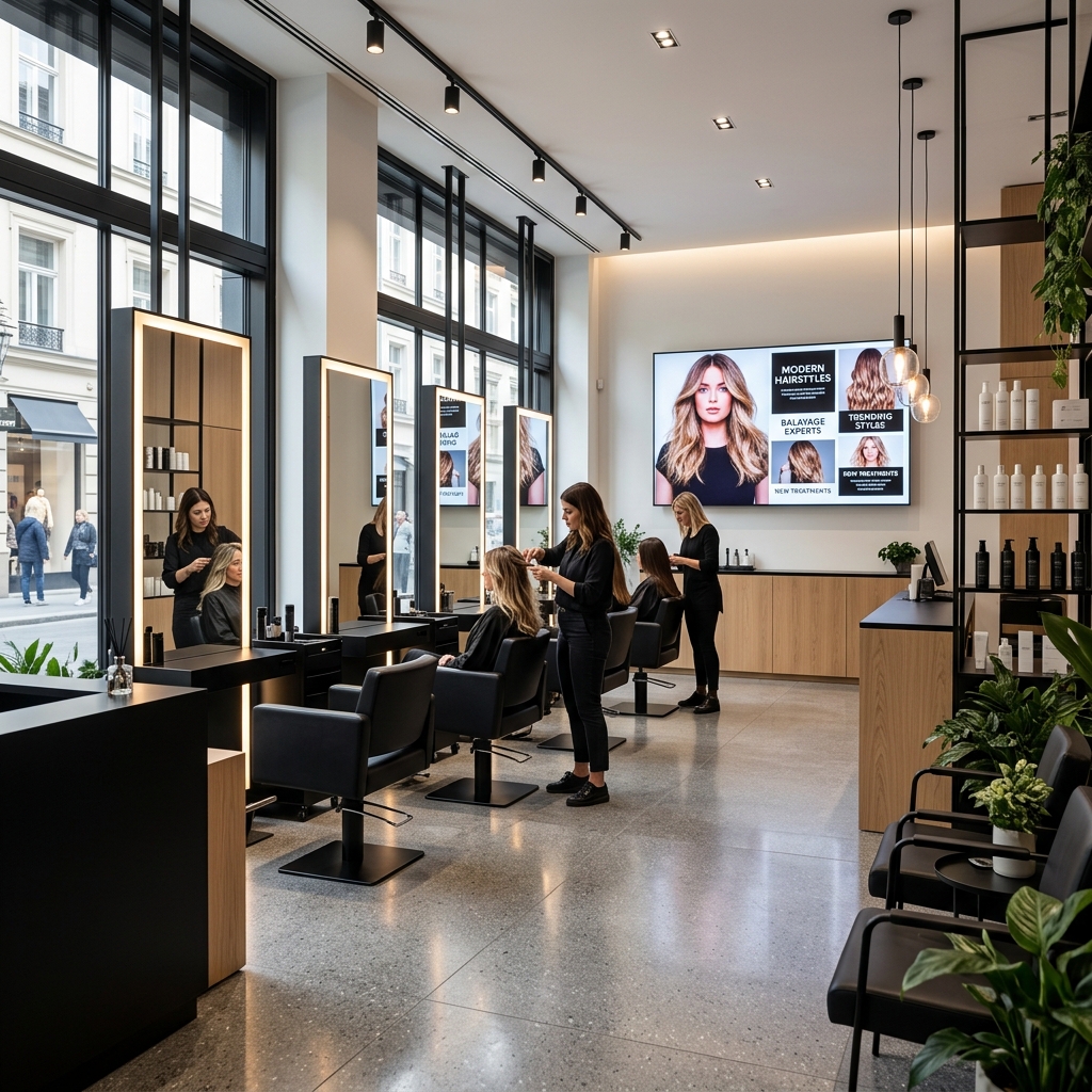 Instalación real de PubliTV / iDiRed en sector Peluquerías y Barberías