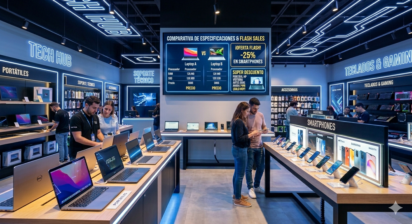 Instalación real de PubliTV / iDiRed en sector Tiendas de Informática